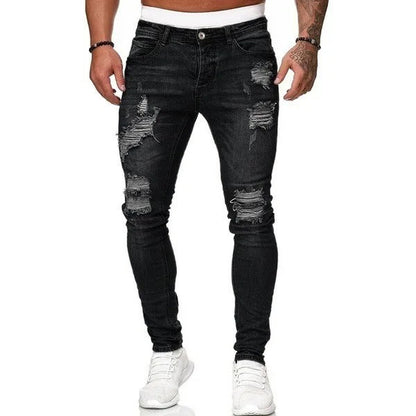 Slim Fit Fuzzy Black Jeans