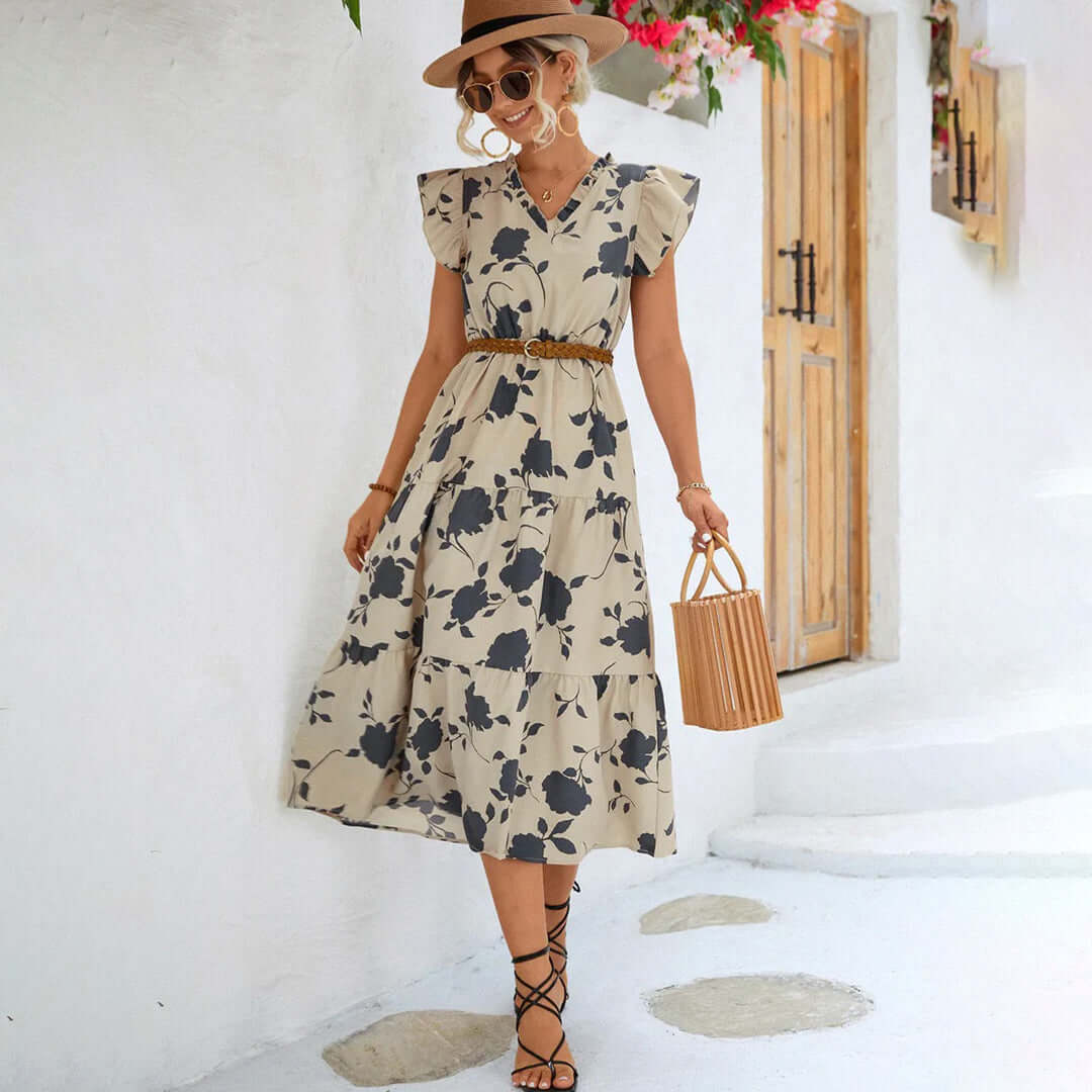 Classic Knee Length Floral Dress