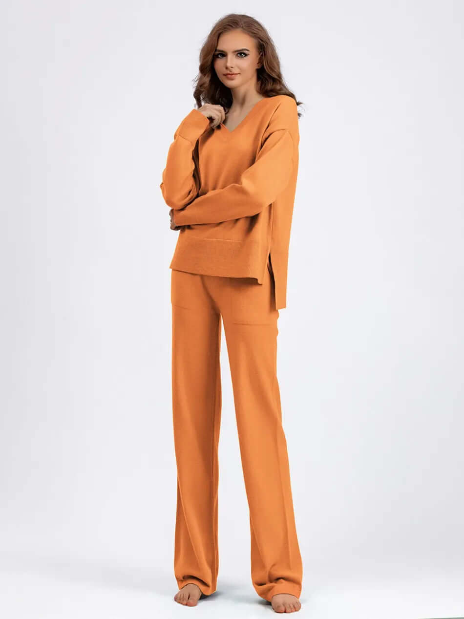 Ladies' Crew Neck Jumper and Loose Fit Pants Set