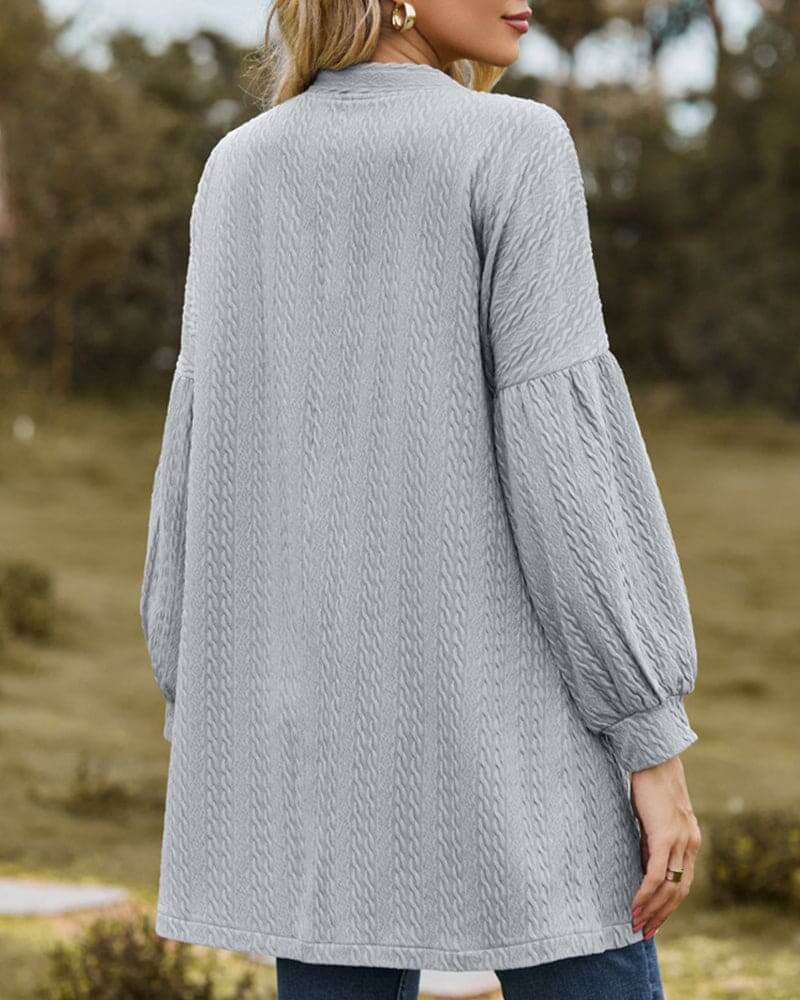 Women's Cable Knit Long Sleeve Cardigan