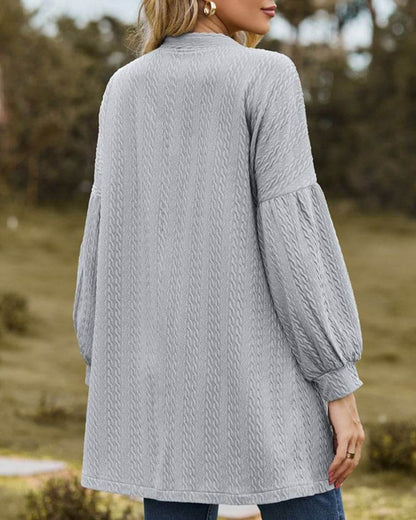 Women's Cable Knit Long Sleeve Cardigan