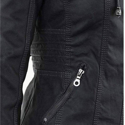 Ladies' Fitted Synthetic Leather Zipper Jacket