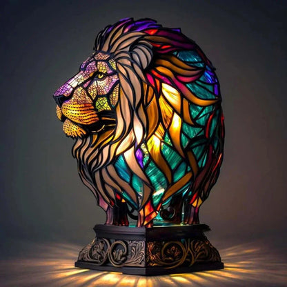 Colorful Animal Design Glass Table Light Fixture
