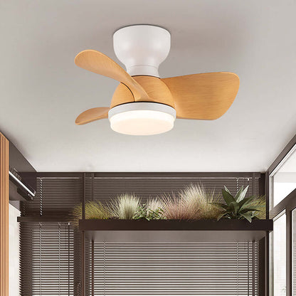 Stylish Wood Grain Ceiling Fan with LED Lighting