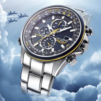 Accurate Pilot Watch with Global Time and Radio Sync - Luxivelle
