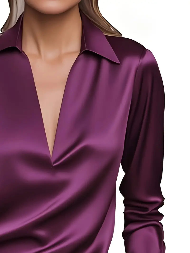 High Quality V Neck Women's Blouse