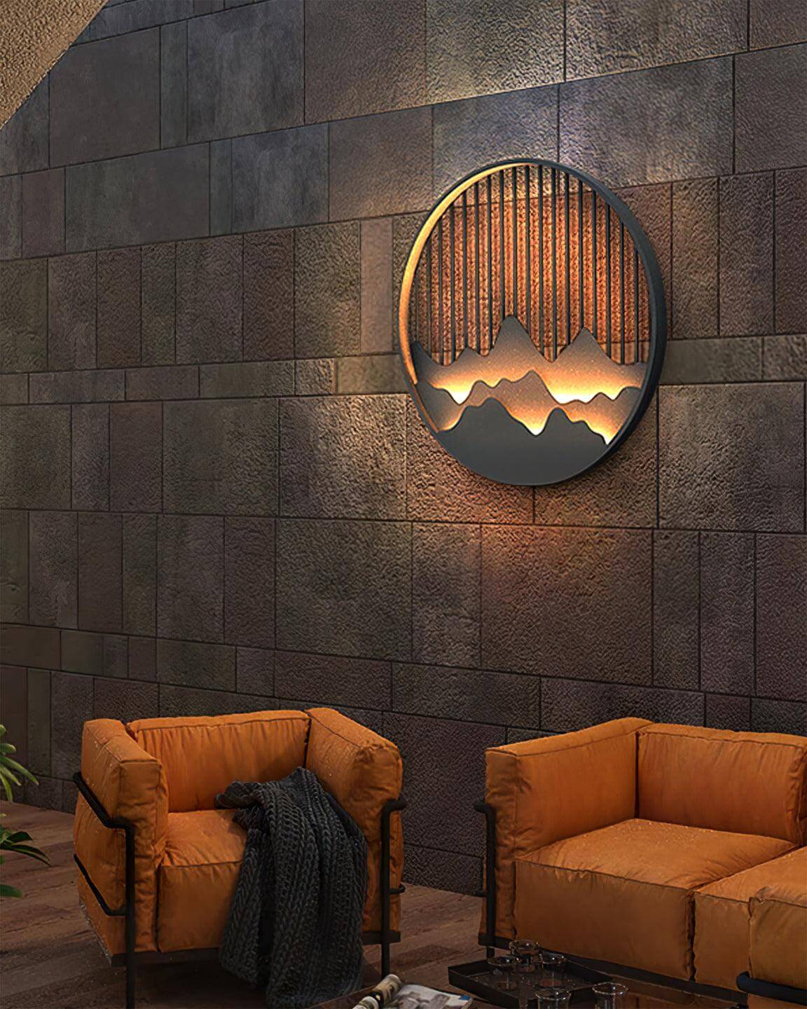 Rustic Outdoor LED Wall Lamp with Nature Design