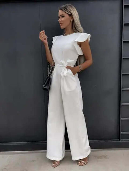 Loose Fit Women's Jumpsuit with Flared Legs