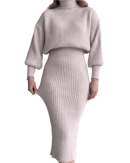 Textured Knit Sweater Dress - Chic