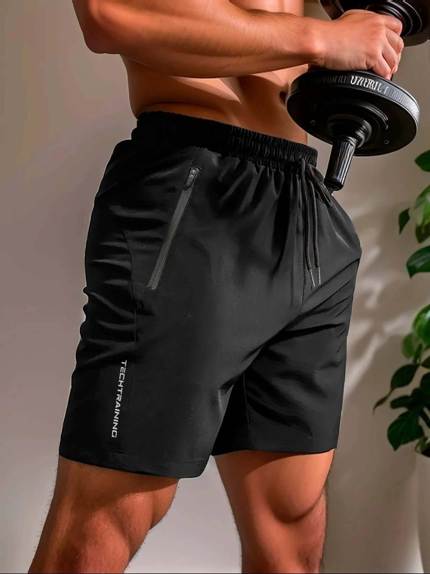 Men's Breathable Athletic Running Shorts with ZipPocket