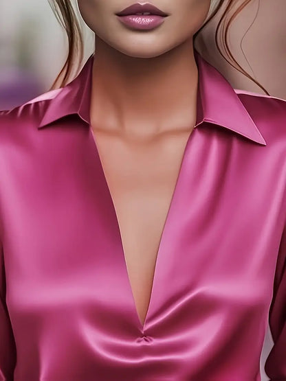 High Quality V Neck Women's Blouse