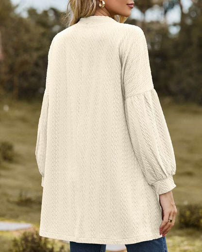 Women's Cable Knit Long Sleeve Cardigan