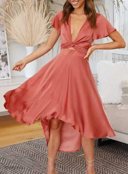 Chic Knee Length Split Dress