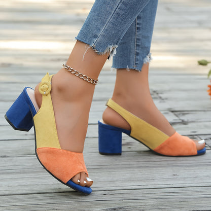 Stylish Block Heel Slingback Shoes
