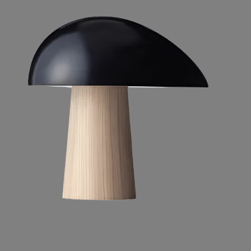 Rustic Wooden Desk Lamp with Unique Shape