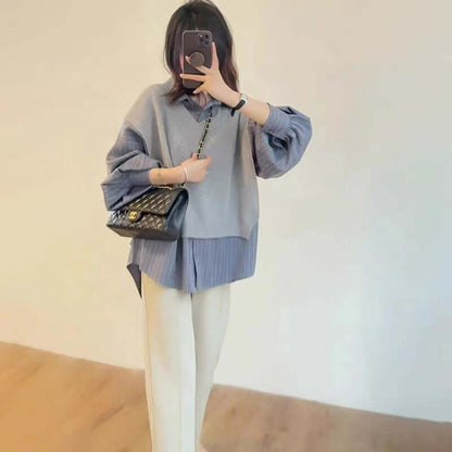 Relaxed Fit Midi Top and Palazzo Pants Set - Luxivelle