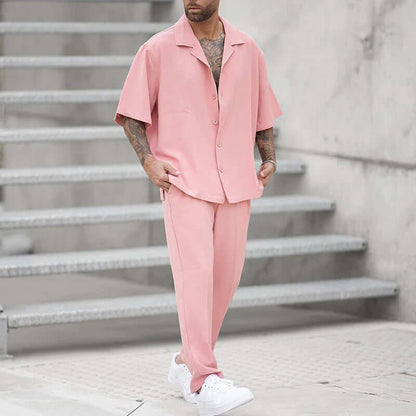 Relaxed Fit Casual Shirt and Pants Set