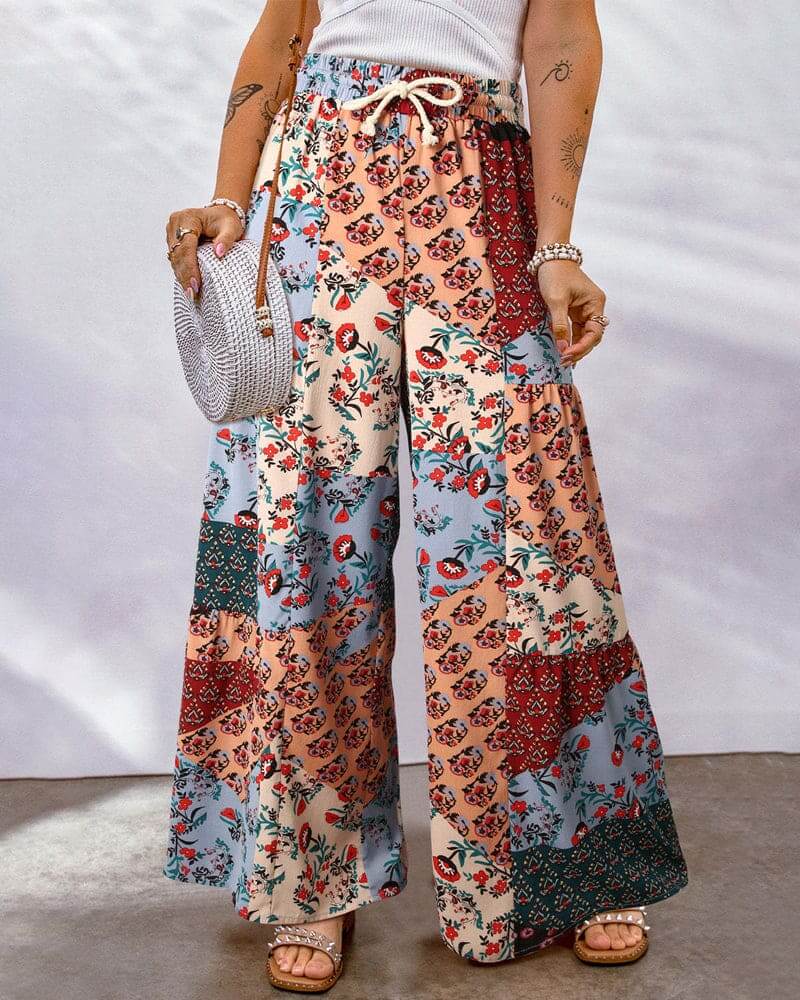 Ladies Loose Fit Wide Leg Pants