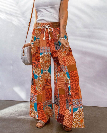 Ladies Loose Fit Wide Leg Pants
