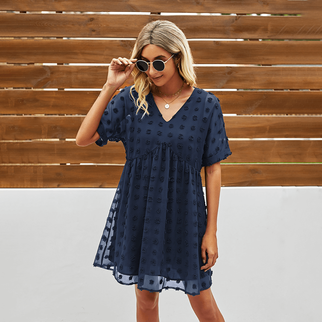 Printed V Neck Mini Sundress