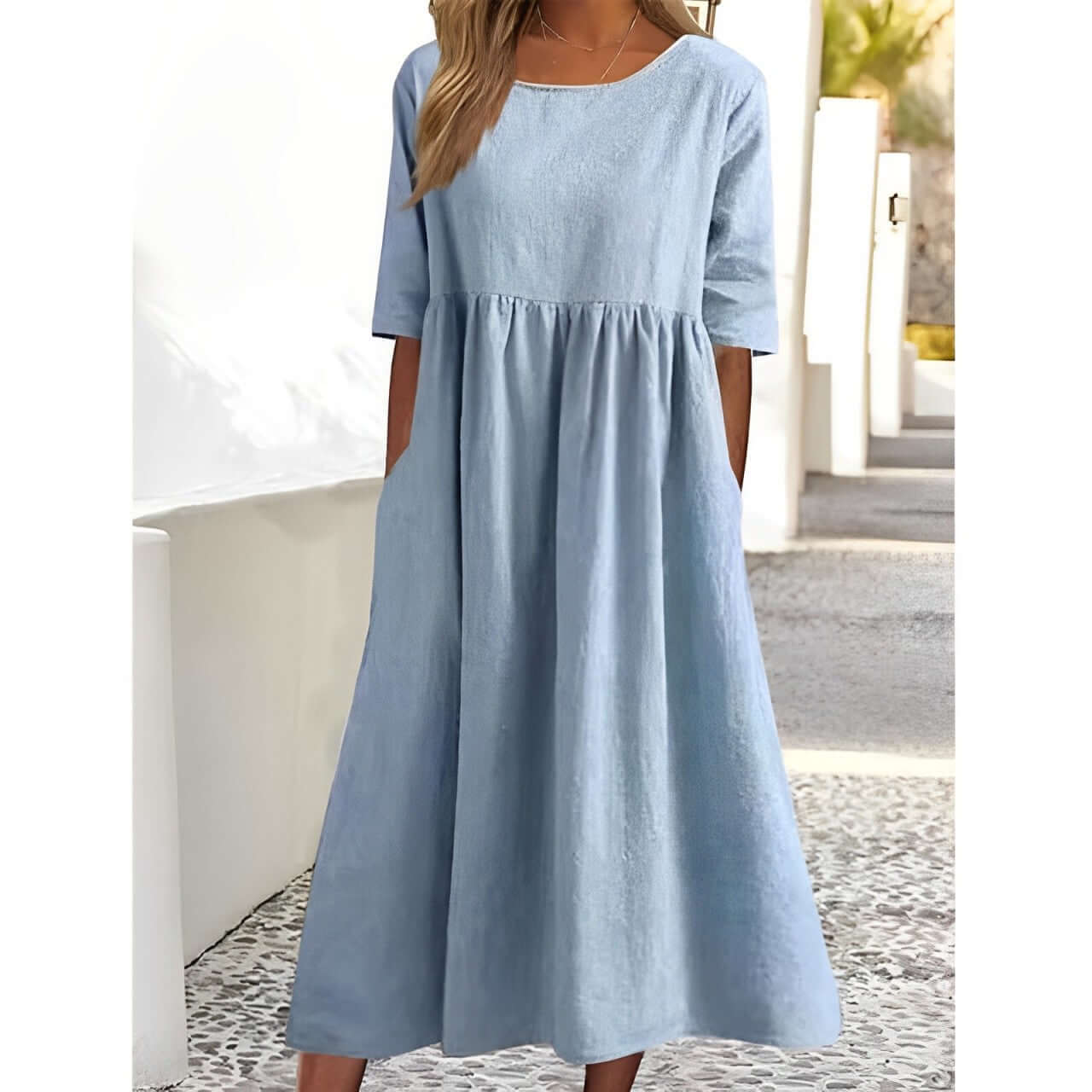 Comfortable Casual Flowy Midi Dress - Luxivelle
