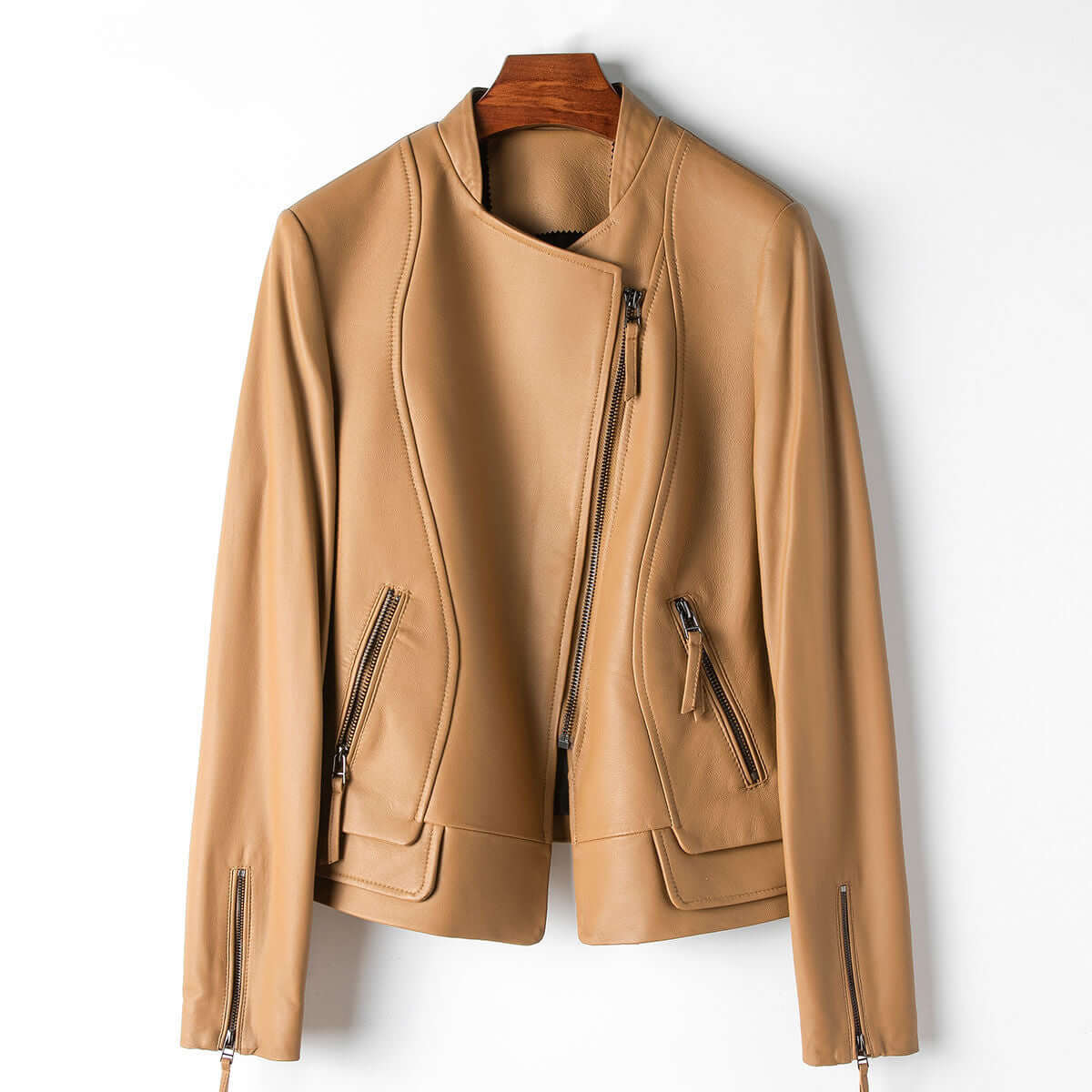 Women's Fashionable Faux Leather Coat - Luxivelle