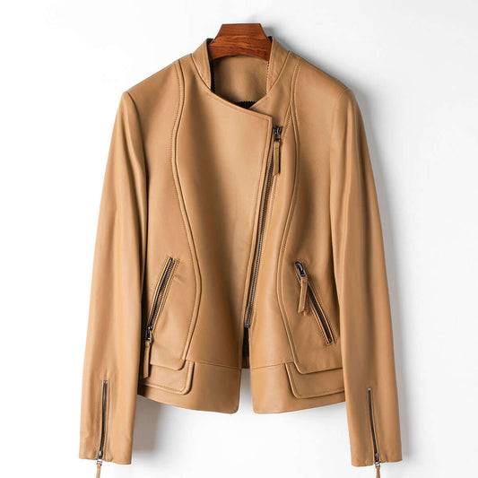 Women's Fashionable Faux Leather Coat - Luxivelle