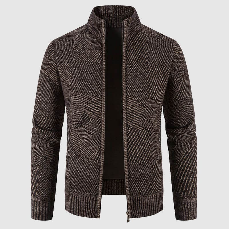 Men's Patterned Knit Sweater Coat