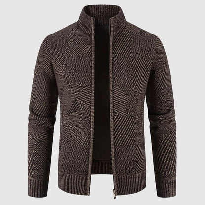 Men's Patterned Knit Sweater Coat
