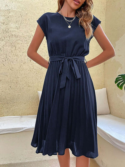 Floral Waist Tie Midi Dress for Women