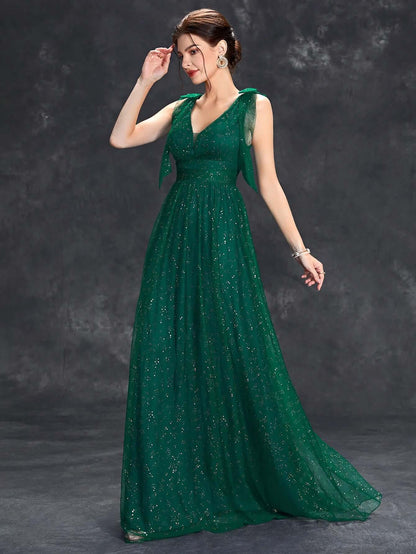 Sparkly High Neck Strapless Formal Maxi Dress