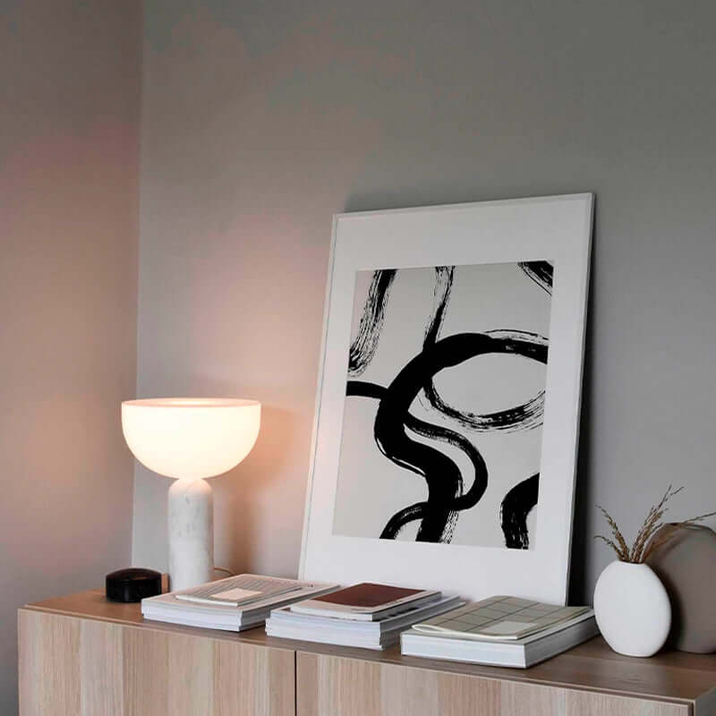 Contemporary Stone Table Lamp with Bright LED
