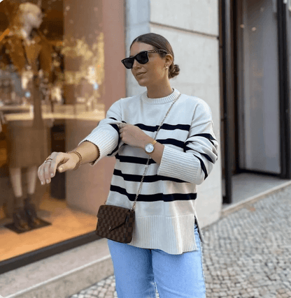 Large Cozy Striped Sweater for Women