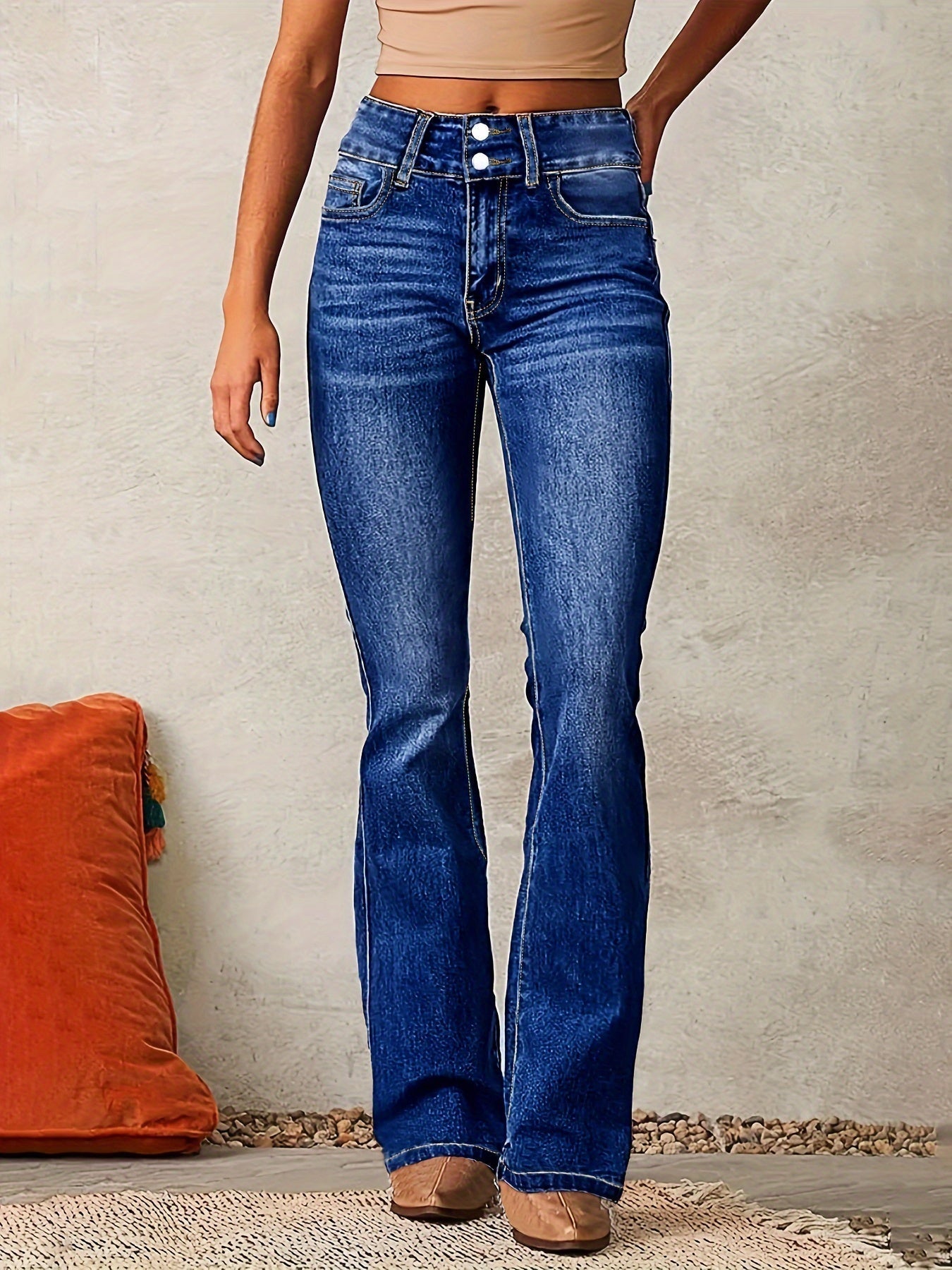 Women's Comfort Wide Leg High Waist Jeans