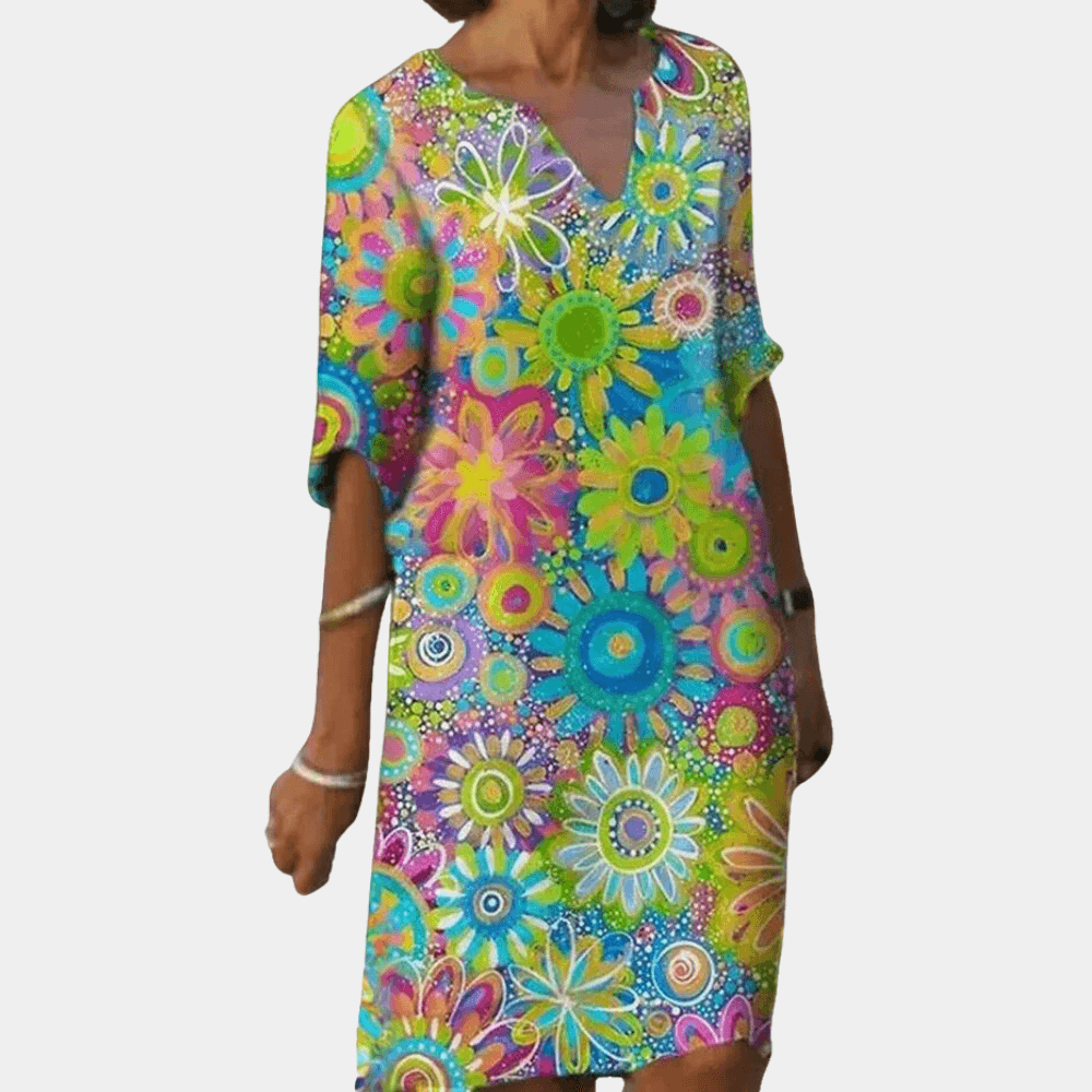 Ladies Pretty Mid Length Flower Dress
