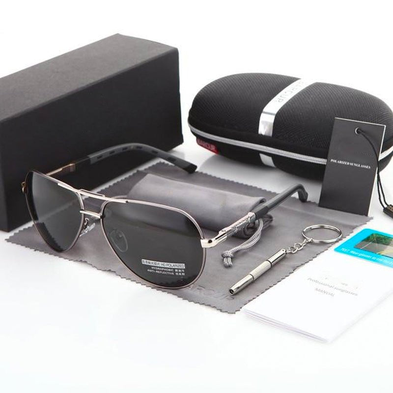 Variant image for Caleb Pilot Sunglasses – Stainless Steel, Polarized for Men-4