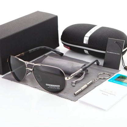 Variant image for Caleb Pilot Sunglasses – Stainless Steel, Polarized for Men-4