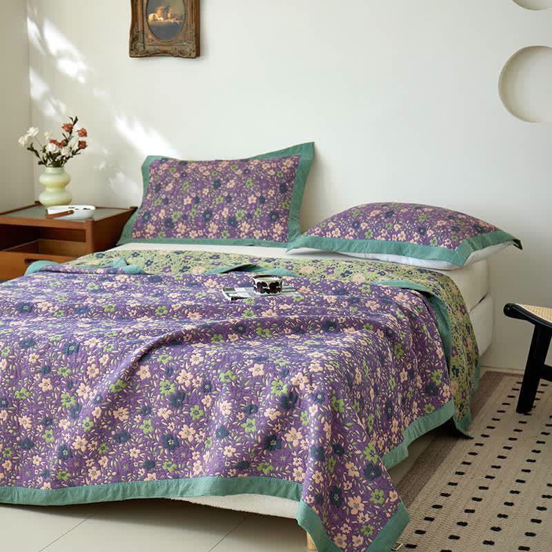 Soft Plush Reversible Blanket - Classic Cotton Throw - Luxivelle