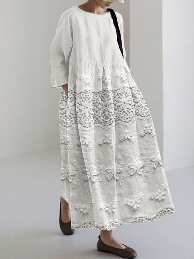 Thalina | Womens Lace Printed Summer Dress 1