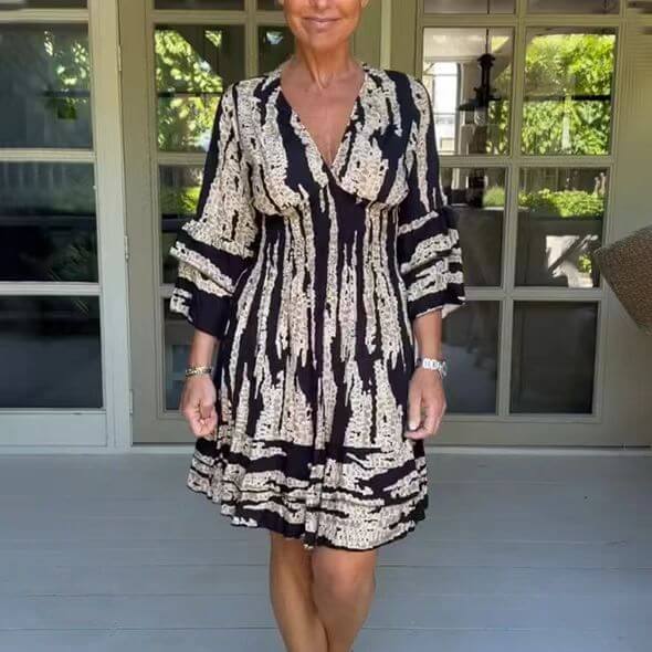 Stylish Midi Printed Dress - Luxivelle