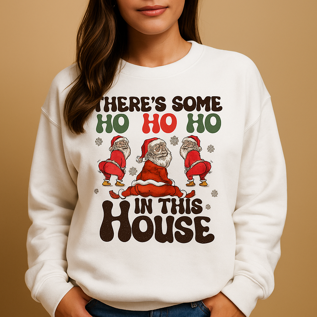 Women’s festive Christmas sweater with cheerful print and cozy fit, perfect for holiday parties and winter relaxation