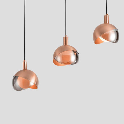 Customizable Chrome Hanging Lamp with Clear Glass Shade
