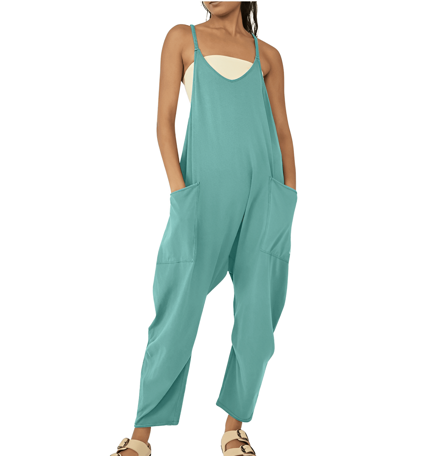 Summer Shorts Jumpsuit for Women with Pockets