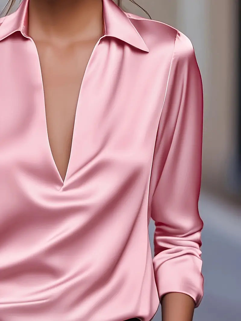 High Quality V Neck Women's Blouse