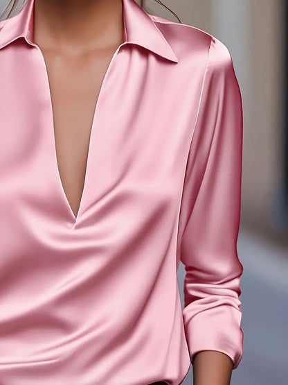 High Quality V Neck Women's Blouse