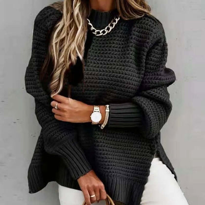 Ladies' Crew Neck Warm Knit Sweater