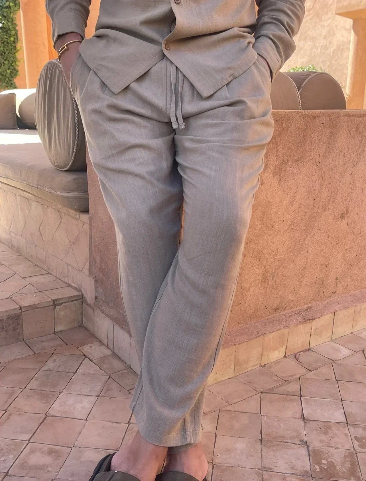 Breathable Summer Shirt and Pants Set for Men