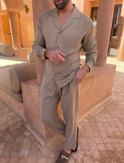 Breathable Summer Shirt and Pants Set for Men