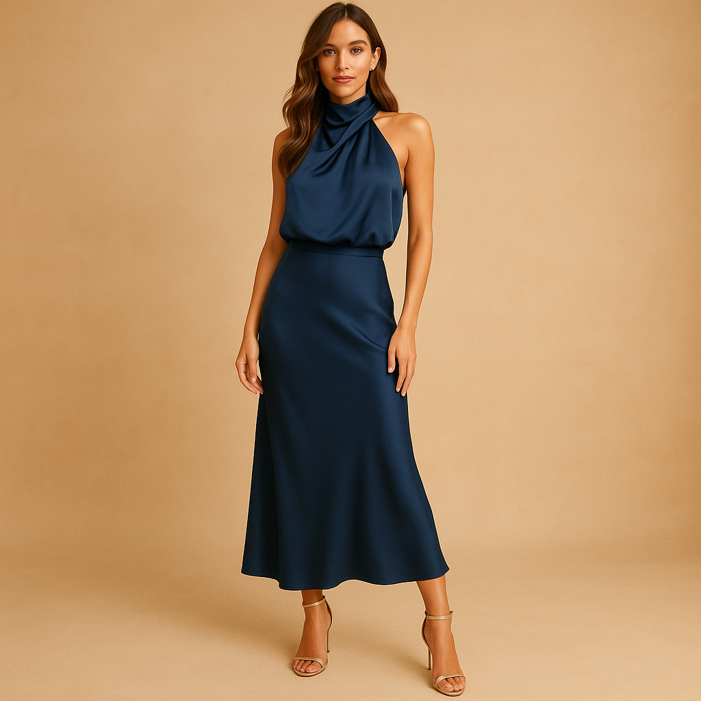 Elegant fitted dress for women with flattering cut and breathable stretch fabric, ideal for spring, summer, casual and formal wear.