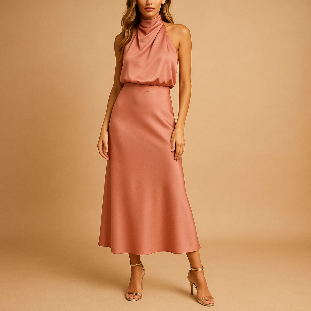 Elegant fitted dress for women with flattering cut and breathable stretch fabric, ideal for spring, summer, casual and formal wear.